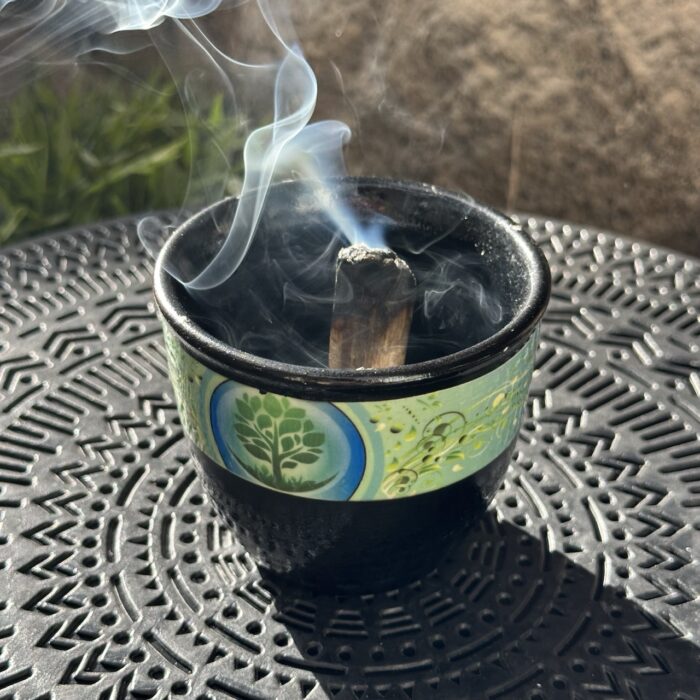 Keramikinė mažoji smilkalinė - Gyvybės Medis su Palo Santo