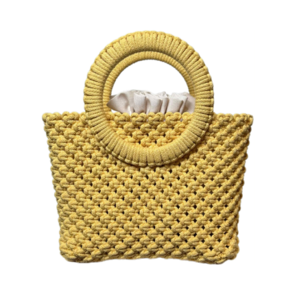 Geltona macrame rankinė
