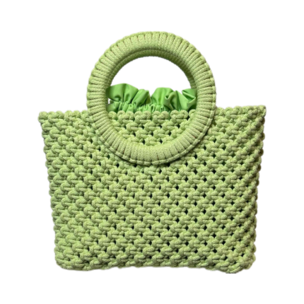Šviesiai žalia Macrame rankinė