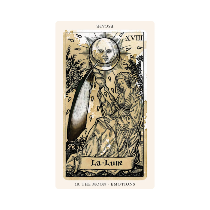 The Medieval Feathers Taro kortos 18 the moon