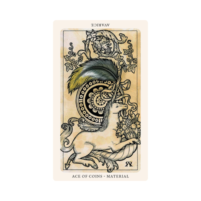The Medieval Feathers Taro kortos ace of coins