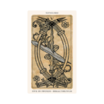 The Medieval Feathers Taro kortos five of swords