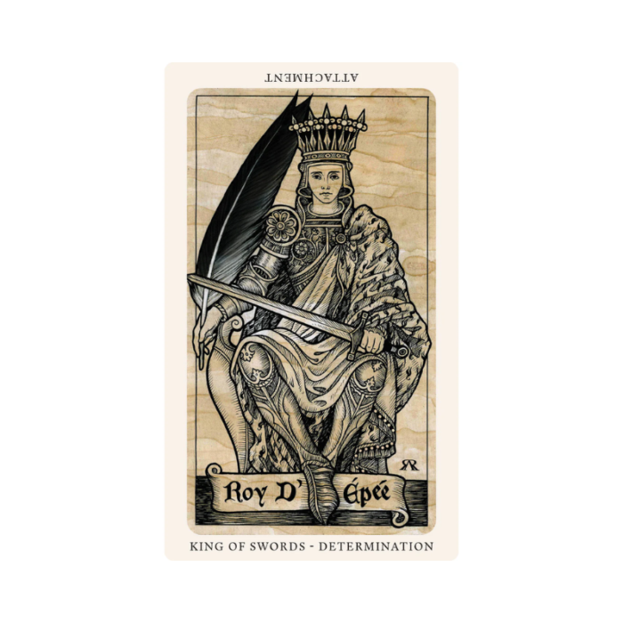 The Medieval Feathers Taro kortos king of swords