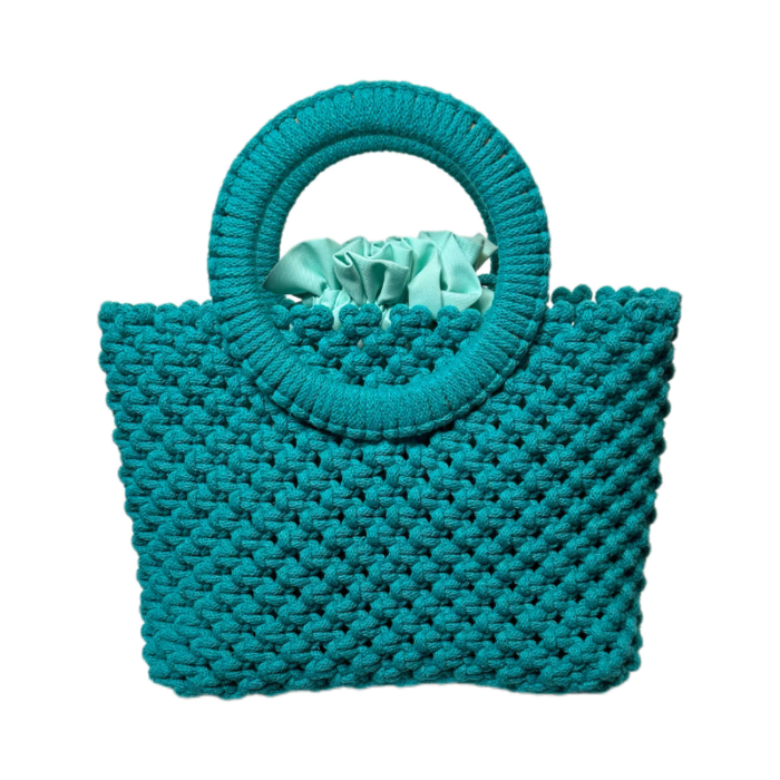Turkio spalvos macrame rankinė