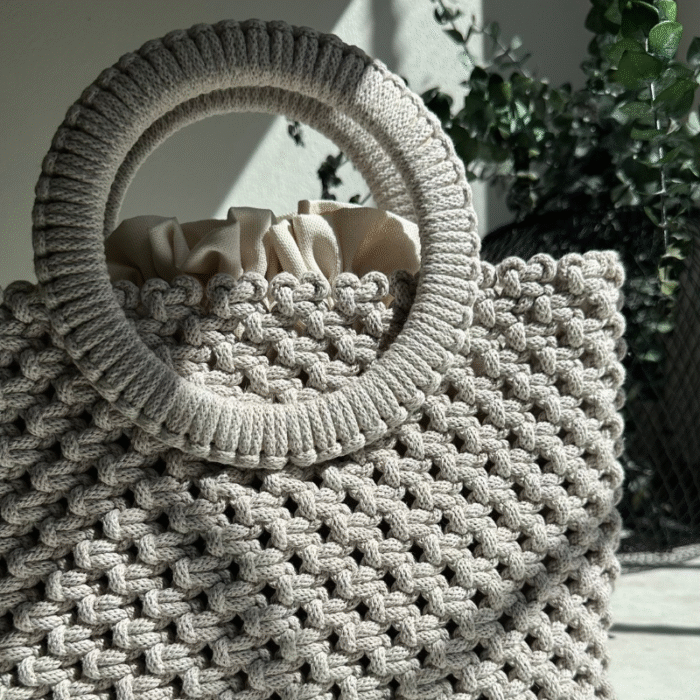 Macrame rankinė - Maia - smėlio spalvos - Image 2