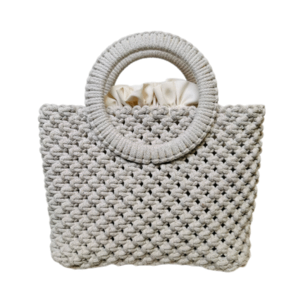 Macrame rankinė maia smėlio spalvos