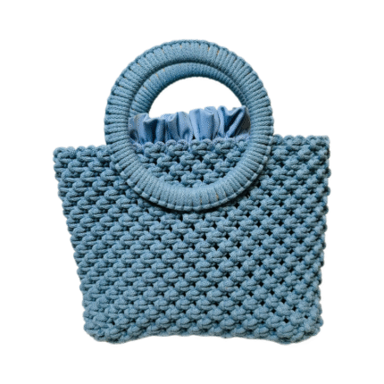 Macrame rankinė maia sodriai mėlynos spalvos