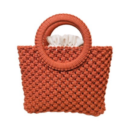 Macrame rankinė Maia sodriai oranžinės spalvos