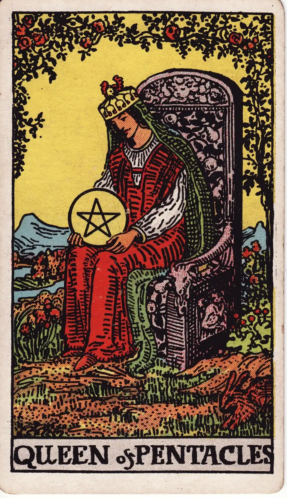 Taurių Karalienė (Queen of Pentacles)