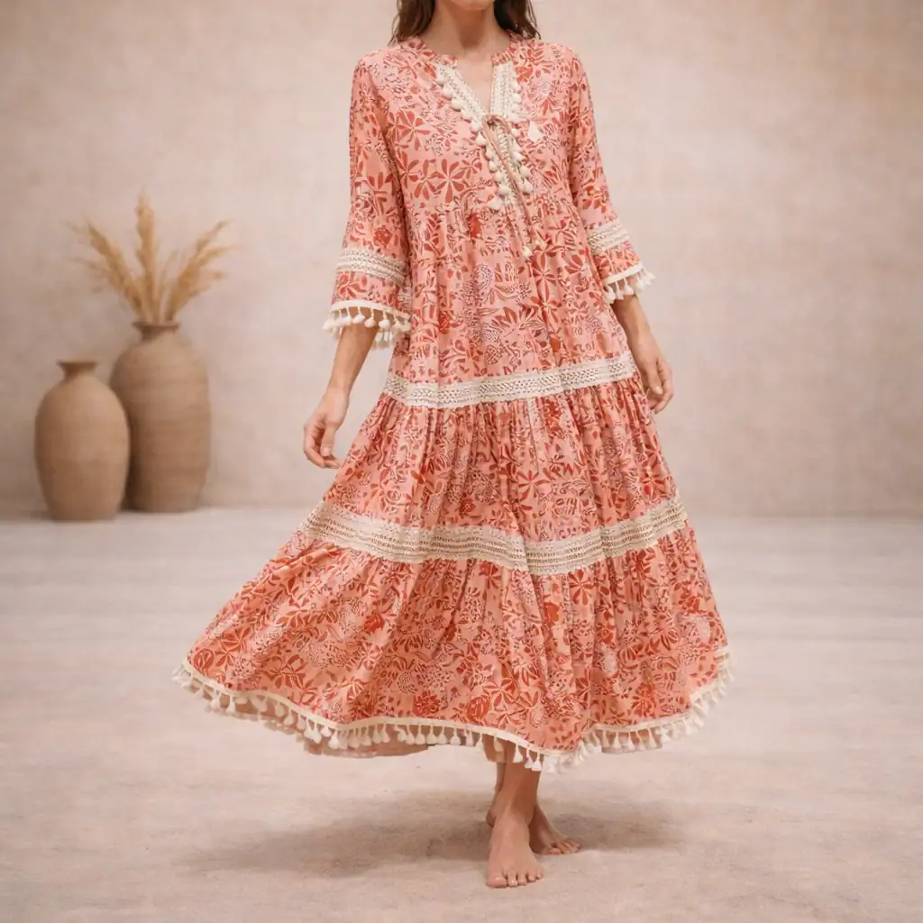 Suknelė 00013 Bohemiško stiliaus suknelė - Solyra