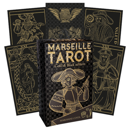 Marseille Tarot kortos aukso ir juodos sp. leidimas Lo Scarabeo