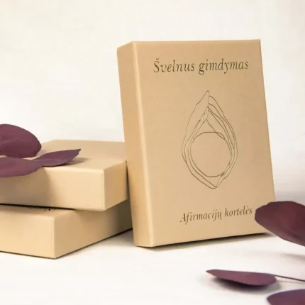 Švelnus gimdymas afirmacijų kortelių rinkinys