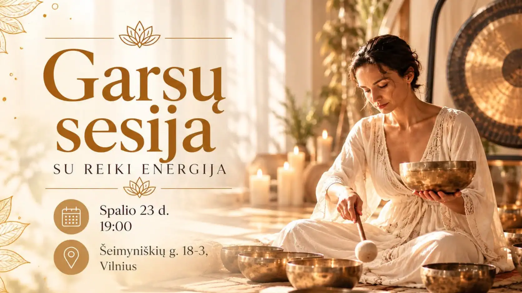Garsų sesija Vilniuje spalio 23 dieną su reiki energija