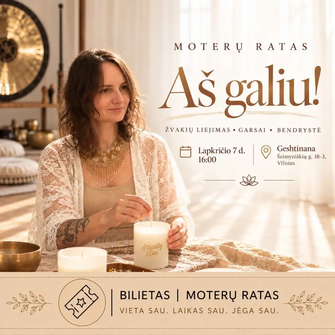 Moterų ratas „Aš galiu” Renginio bilietas_C Moterų ratas „Aš galiu” su Agne Vilniuje - renginio bilietas